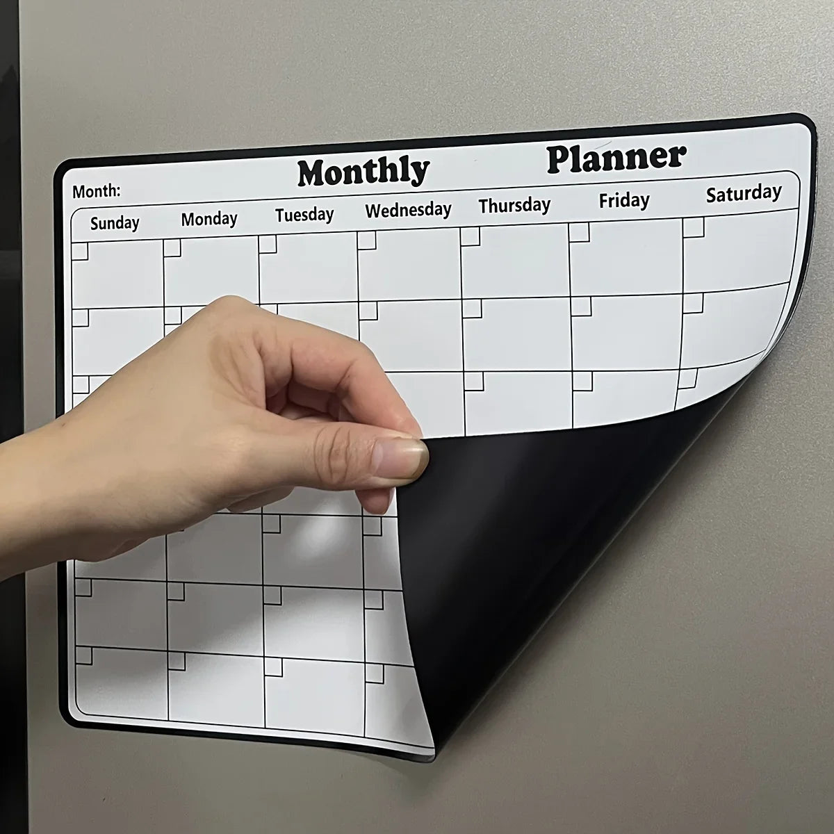 Stylish Magnetic Dry Erase Calendar - Versatile Monthly Planner for Refrigerator - Easy Kitchen Organization & Decor