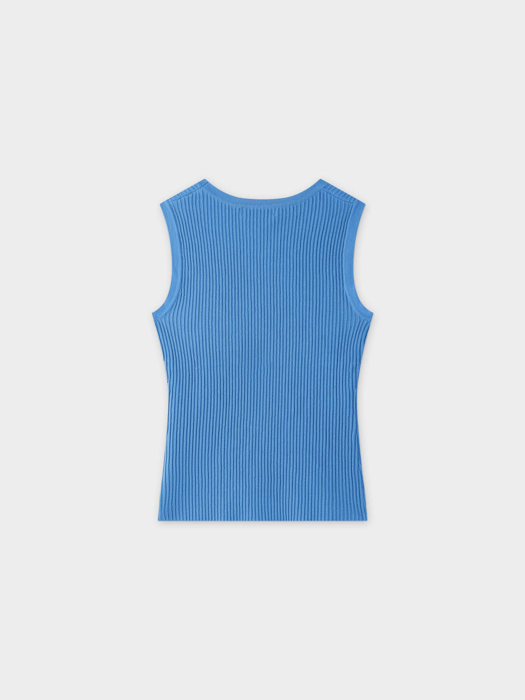 Sleeveless Ribbed Crew-Blue-1