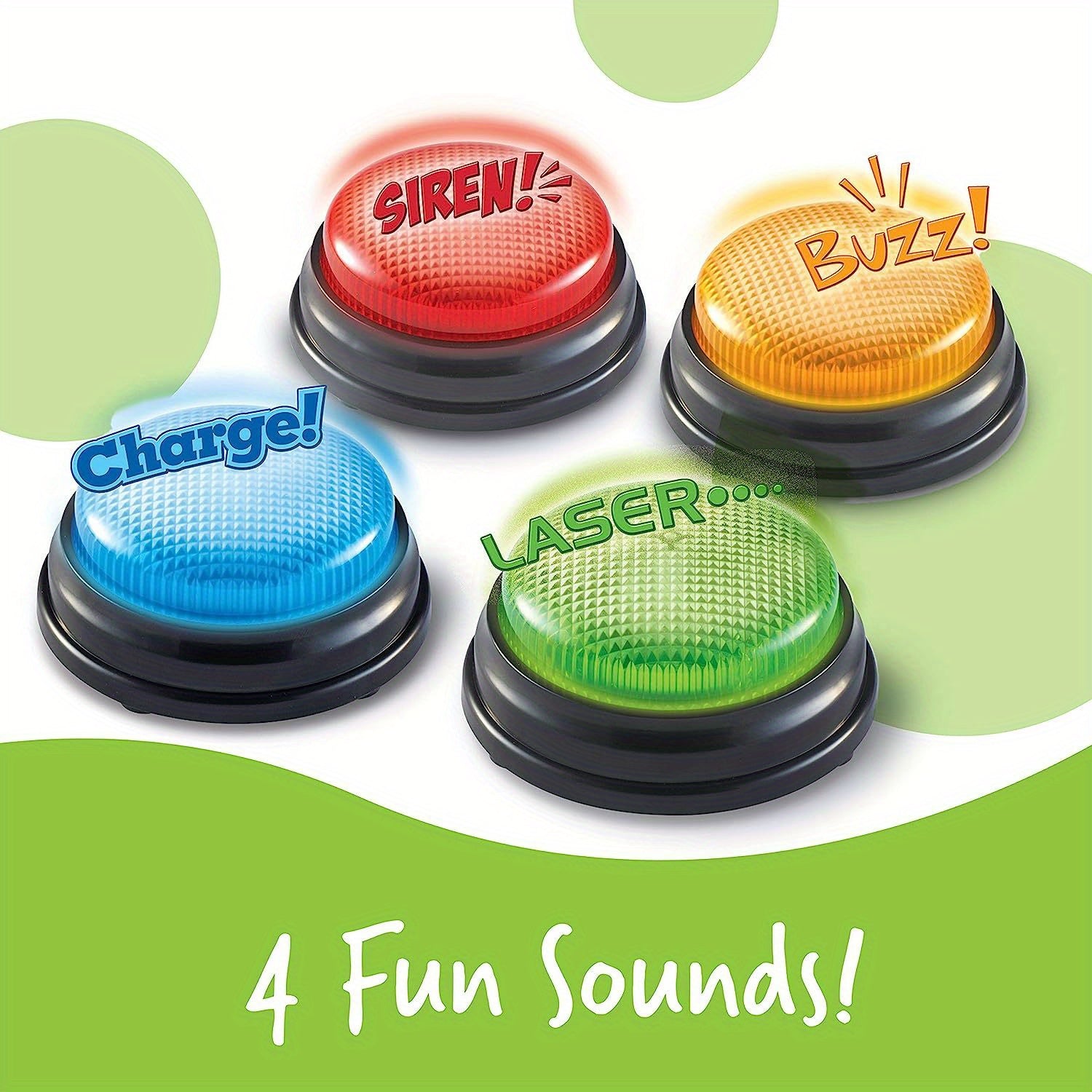Lights and Sounds Buzzers, 4pcs Game Show and Classroom Buzzers, Family Game Night, Game Show Buzzers, Classroom Accessories, Stocking Stuffers for Kids, As Halloween, Chrismas Gift
