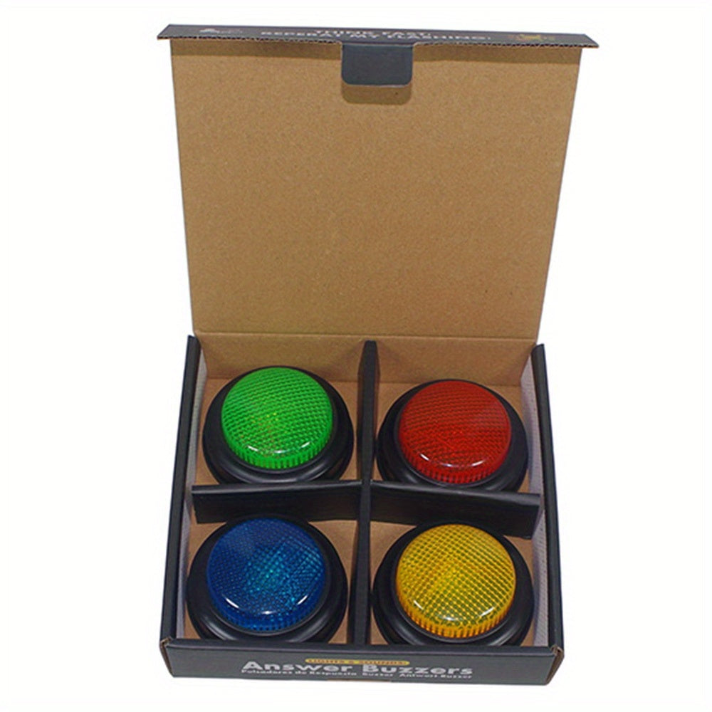 Lights and Sounds Buzzers, 4pcs Game Show and Classroom Buzzers, Family Game Night, Game Show Buzzers, Classroom Accessories, Stocking Stuffers for Kids, As Halloween, Chrismas Gift
