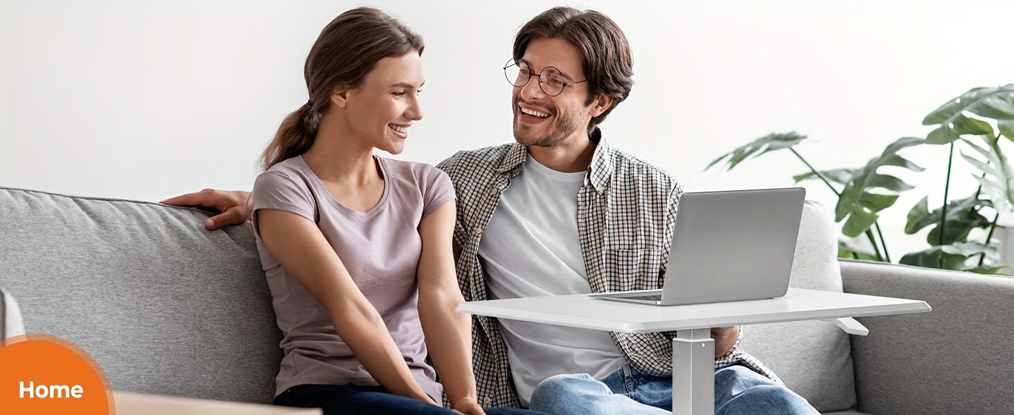 Small Mobile Rolling Standing Desk - Overbed Table, Teacher Podium with Wheels, Adjustable Work Table, Rolling Desk Laptop Computer Cart for Home, Office, Classroom