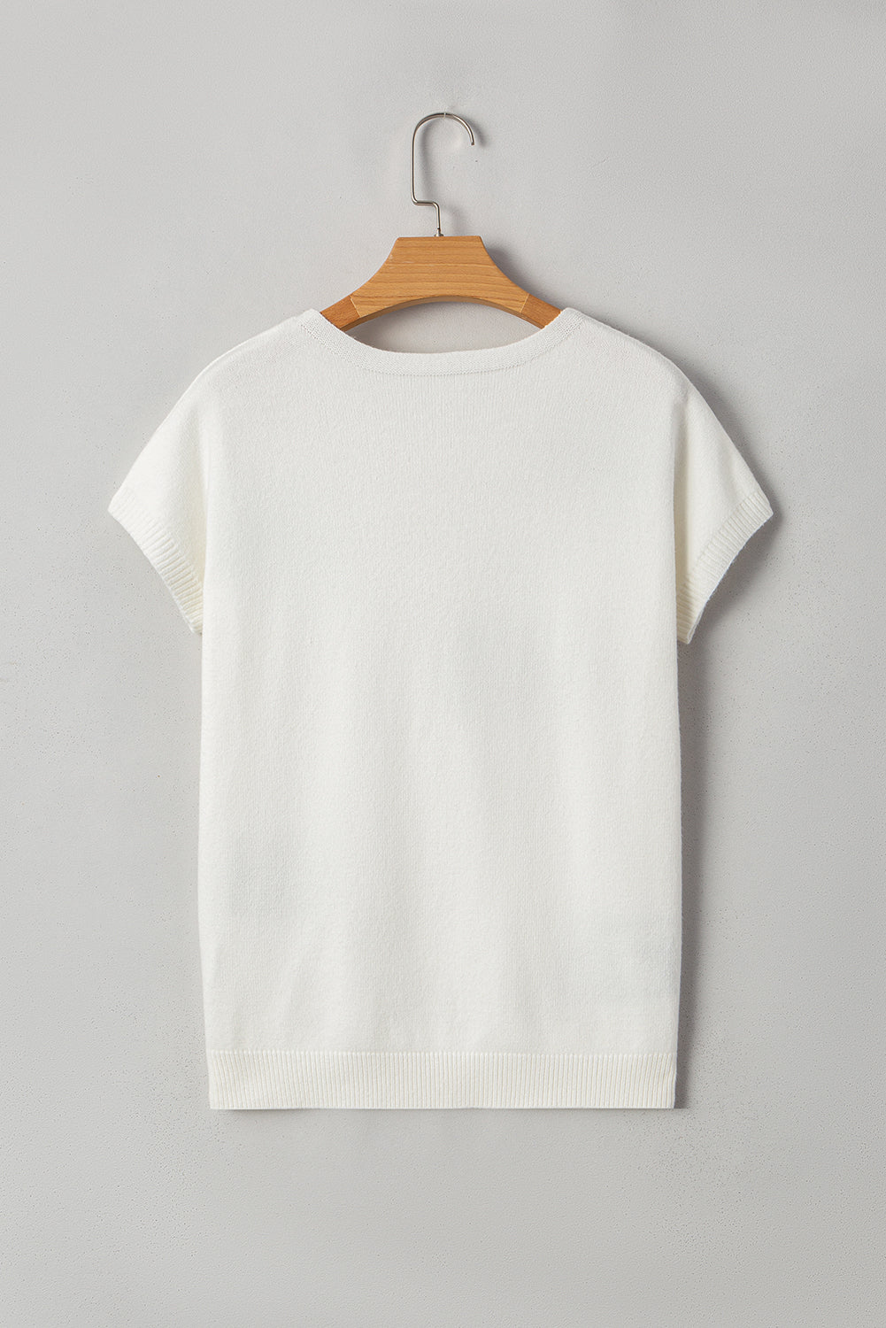 Black Bow Pattern Short Sleeve Knit Top