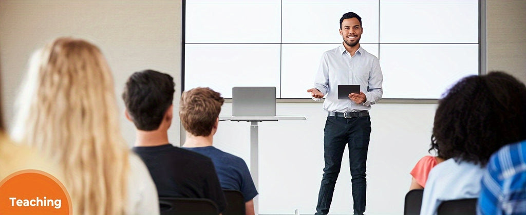 Small Mobile Rolling Standing Desk - Overbed Table, Teacher Podium with Wheels, Adjustable Work Table, Rolling Desk Laptop Computer Cart for Home, Office, Classroom