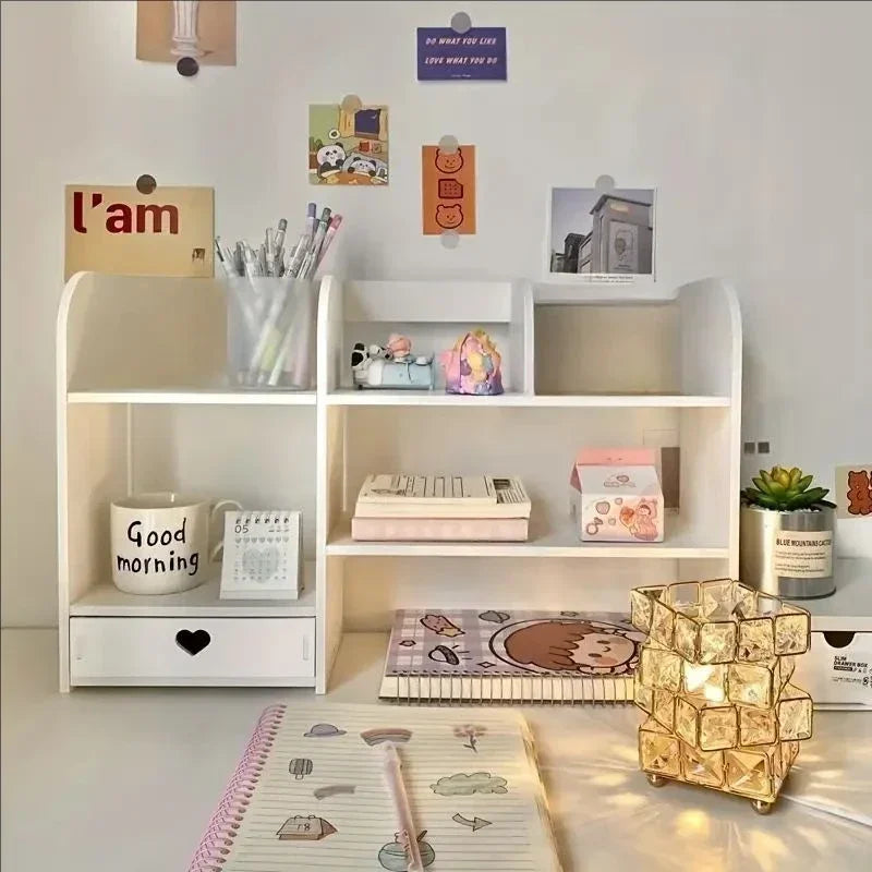 Double-Layer Stationery Organizer Office Desk Accessories Organizers Storage Desktop School Supplies Organizers Storage Shelf