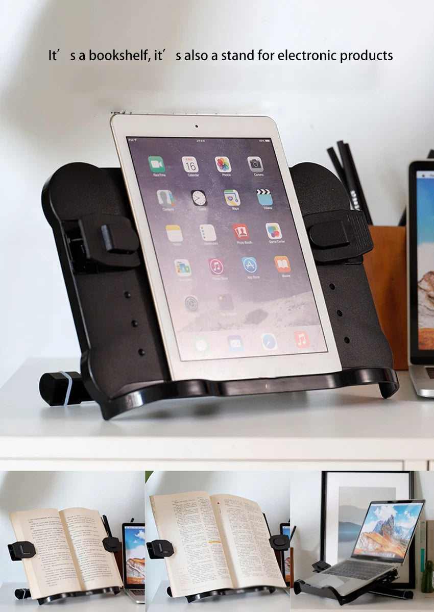 Multifunctional Adjustable Reading Book Holder Bookshelf Mobile Phone Tablet Book Stand Holder Portable Foldable Bookends