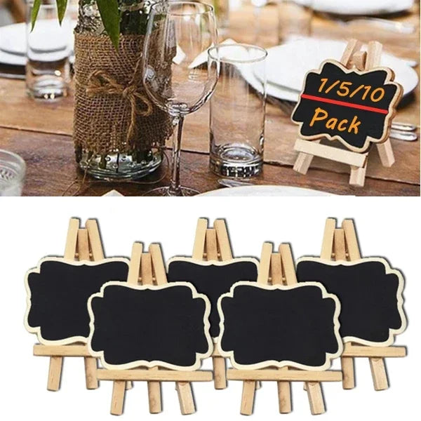 1-10PCS Mini Wooden Blackboard Portable Message Boards Chalkboard For Wedding Party Universal Decorative Ornaments Bracket