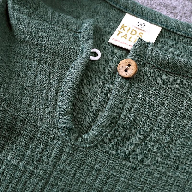 Summer Children's Clothing Set for 0-6Y Boys & Girls Cotton Linen Muslin Suit T-shirt Tops + Shorts 2pcs Baby Loungewear Outfit