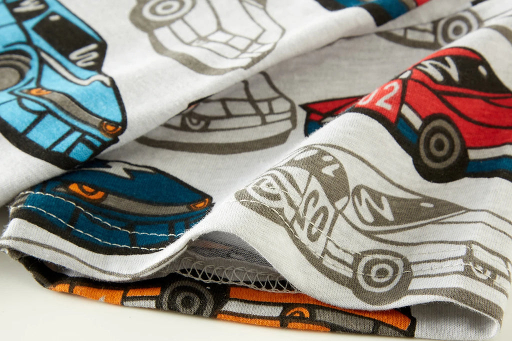 Summer children's clothing set for boys and girls aged 1-8, sleepwear set, cotton full printed cartoon 2ps, comfortable pajamas