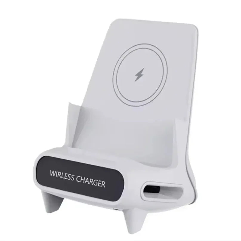 VIKEFON Lazy Desktop Phone Holder Wireless Charger Stand Fast Charging Station for iPhone 16 15 14 13 Samsung Xiaomi