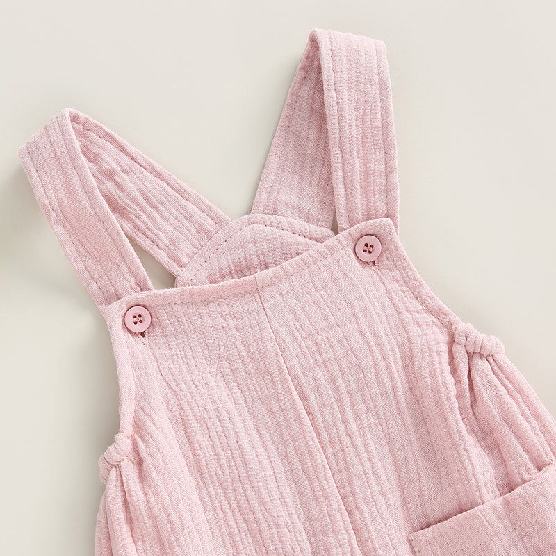 Newborn Infant Baby Boys Girls Suspenders Rompers Jumpsuits Overalls Cotton Linen Muslin Sleeveless Toddler Baby Summer Clothing