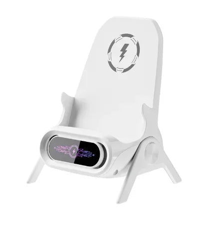 Desktop Vertical Holder Magnetic Wireless Charger Mobile Phone Stand Unique Mini Chair Shape Tablet Phone Fast Charging Station
