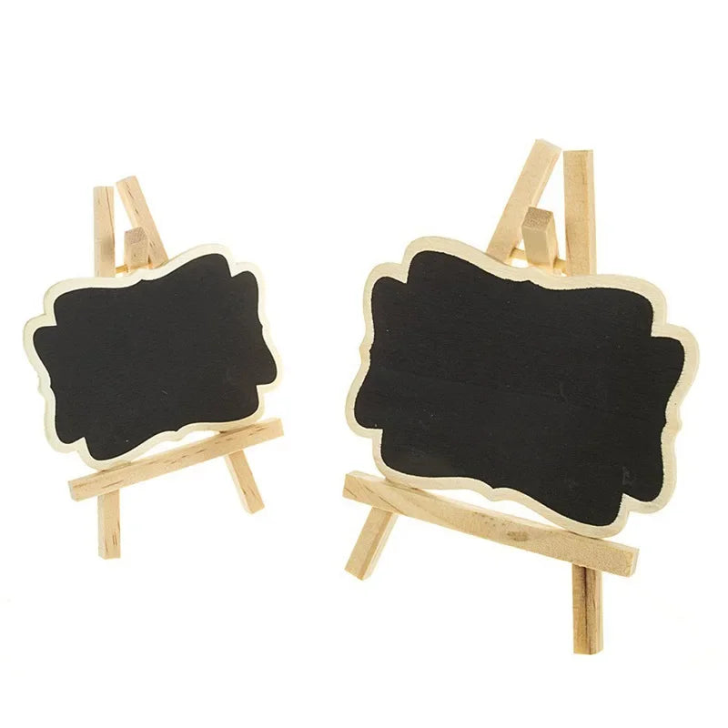 1-10PCS Mini Wooden Blackboard Portable Message Boards Chalkboard For Wedding Party Universal Decorative Ornaments Bracket
