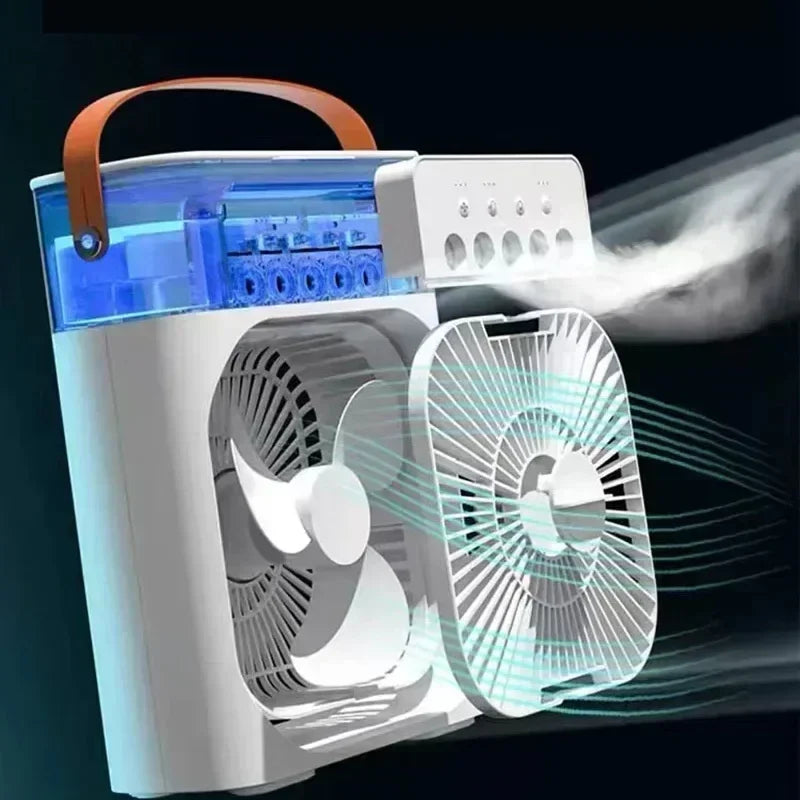 Air Humidifier, Small Fan, Air Conditioner, Fan, LED Night Light, USB Fan Three In One, Home And Office Humidifier