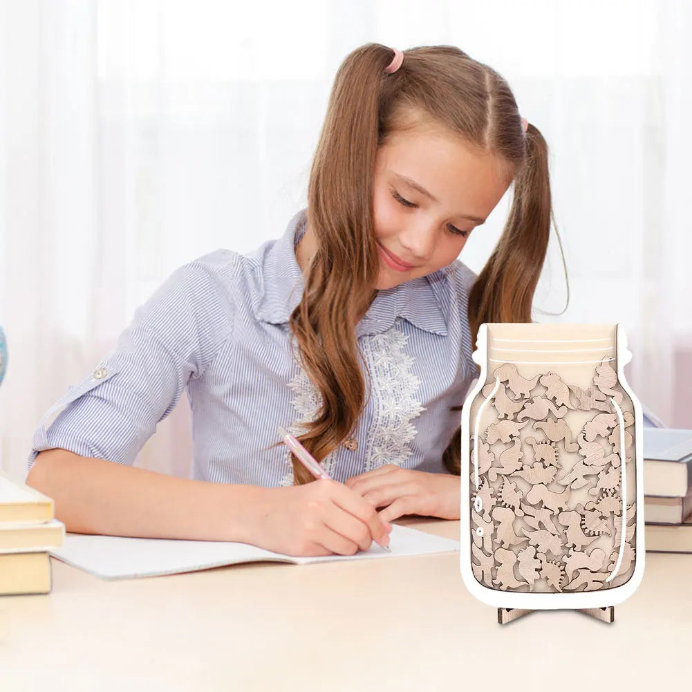 1piece-Kids Reward Jar With Star dinosaur Classroom Classroom Reward Jar with Standing Base Chore Chart Gifts For Kids Birthday