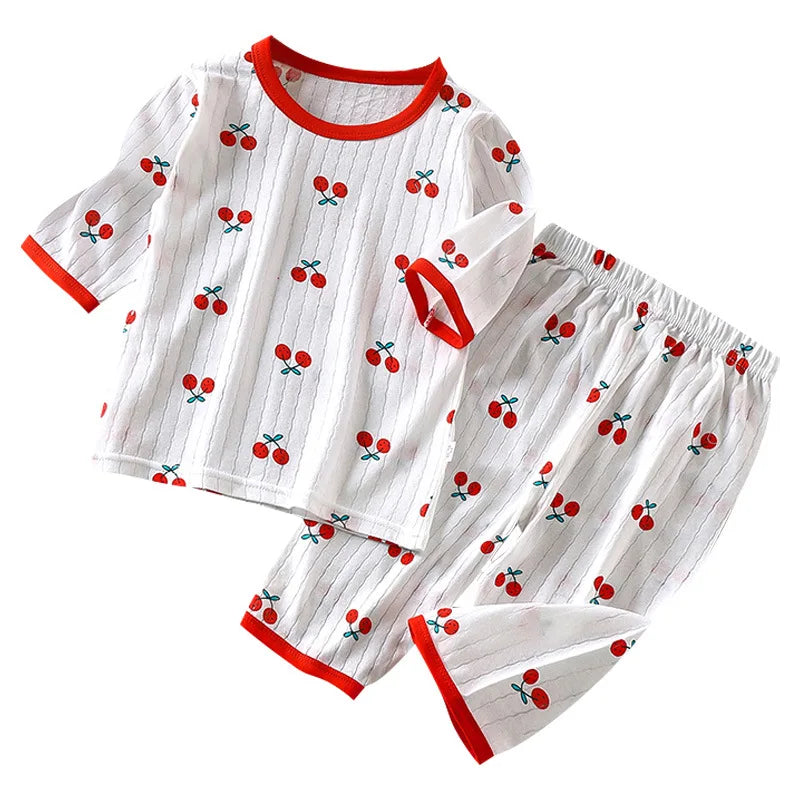 2025 New Children's Home Clothes Set Pure Cotton Boys Clothes Girls Pajamas Thin Section Clothing Baby Kids Chothing