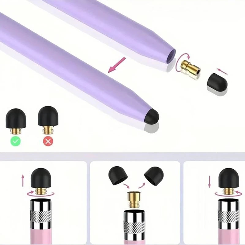 Double Head Capacitive Pen Gradients Color Styluses Pen for Adults Universal for Phone Tablet Touch Screens Sensitivity