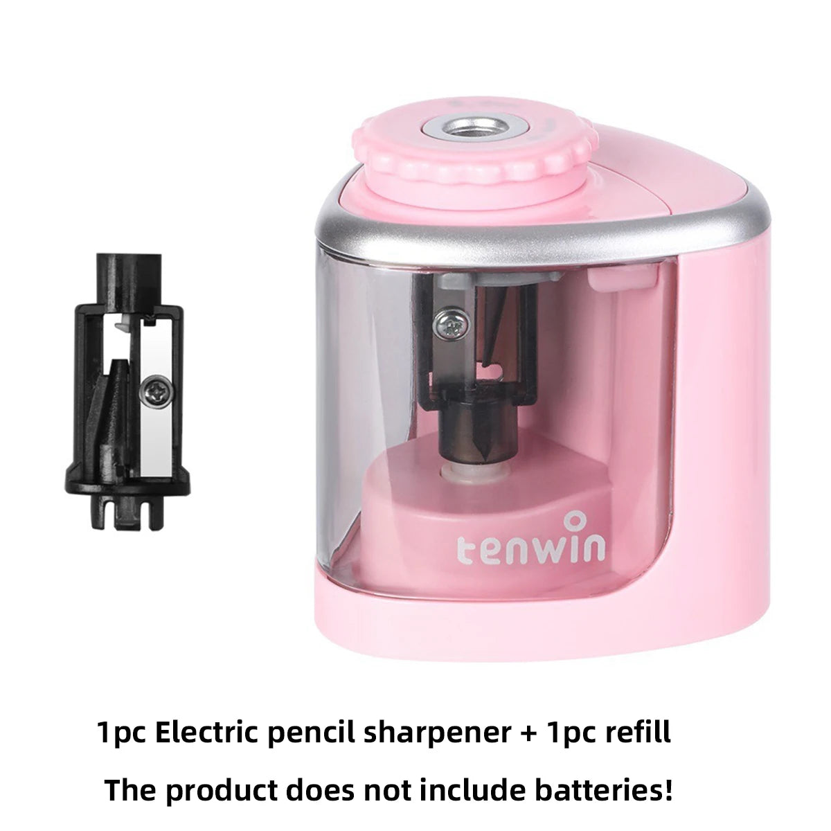 1PC Tenwin Electric Auto Pencil Sharpener Safe Student Helical Steel Blade Sharpener for Artists Kids Adults Colored Pencils