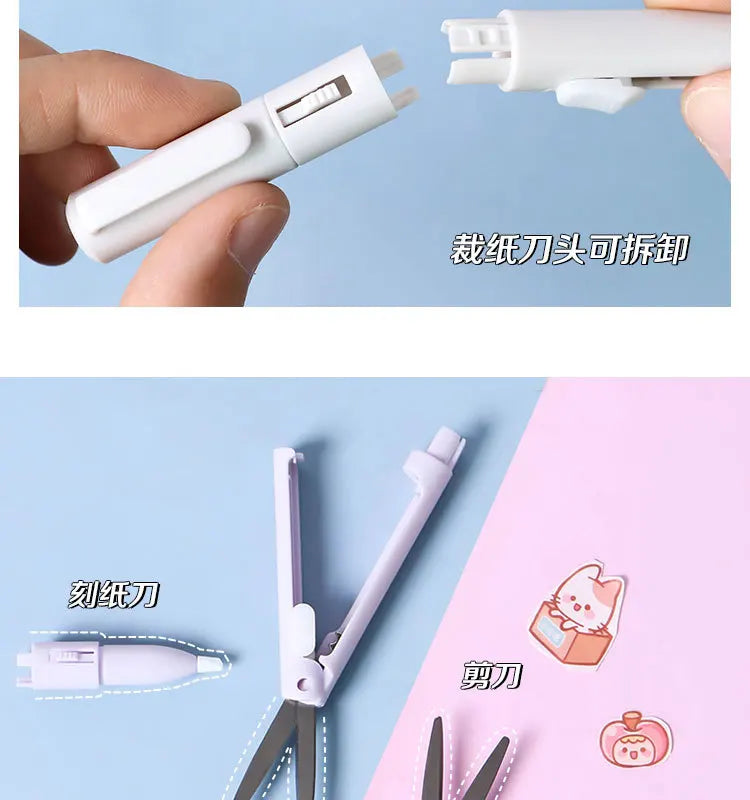 Mini Colorful Folding Scissors , Hand Tent Cutting, Mini Engraving Knife, Scissors, Paper Trimming Utility Knife