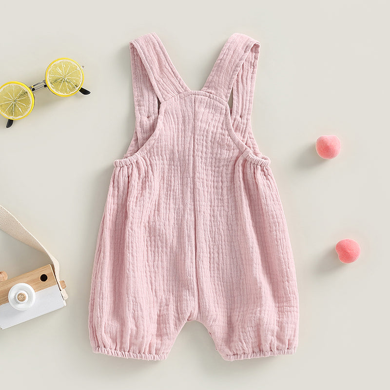 Newborn Infant Baby Boys Girls Suspenders Rompers Jumpsuits Overalls Cotton Linen Muslin Sleeveless Toddler Baby Summer Clothing