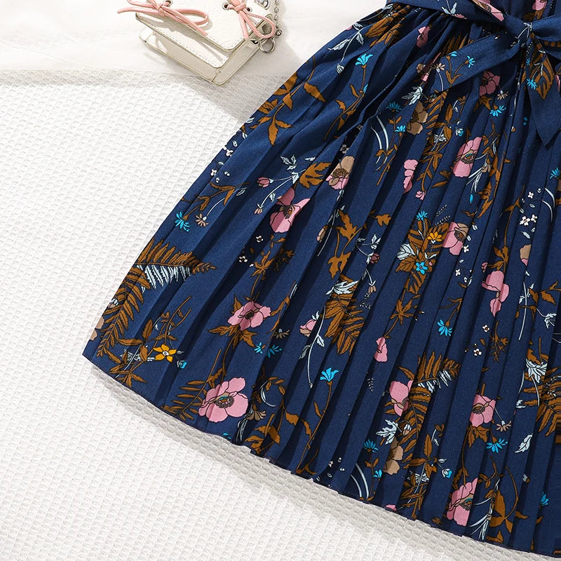 Tween Girls Summer Dress Square-Collar Sleeveless Pleated Dress Stylish Preteen Girls Dress Kids Dress