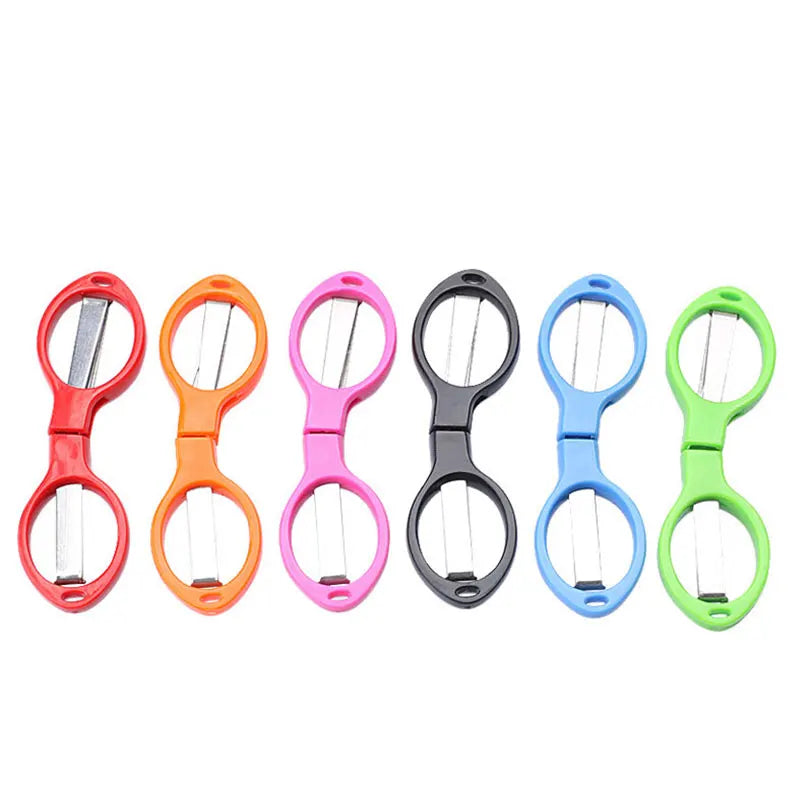 60Pcs Folding Scissor Creative Stationery Portable Manual Student Paper Scissors Paper Cutting Knife Classroom Learning Tools