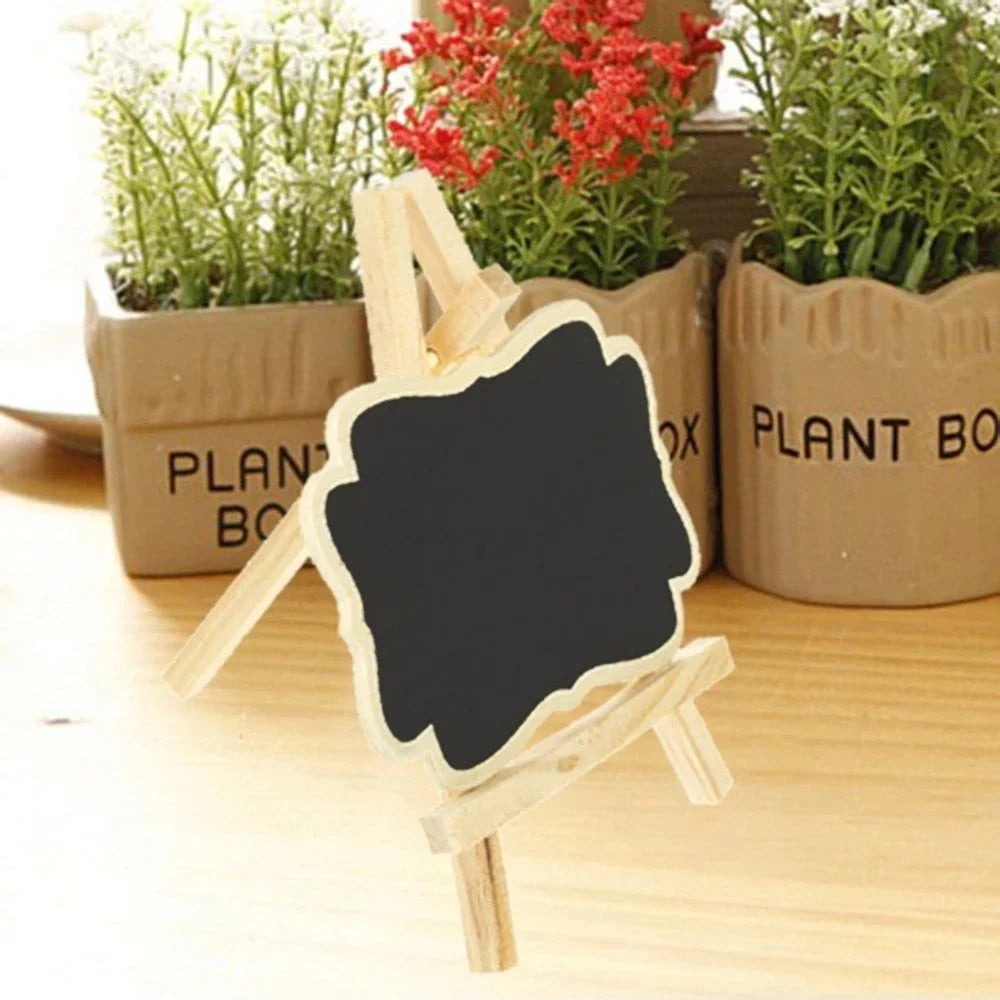 1-10PCS Mini Wooden Blackboard Portable Message Boards Chalkboard For Wedding Party Universal Decorative Ornaments Bracket