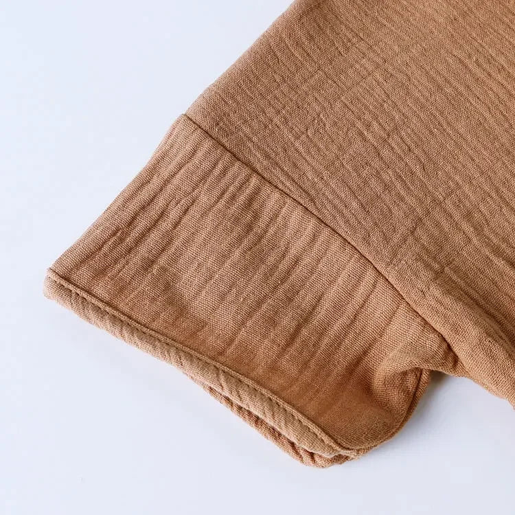 Casual Children Clothing Boys Outfit Set Solid Color Cotton Linen Short Sleeve Tops Shorts 2 PCS Summer Kids Clothing 1-7 Years