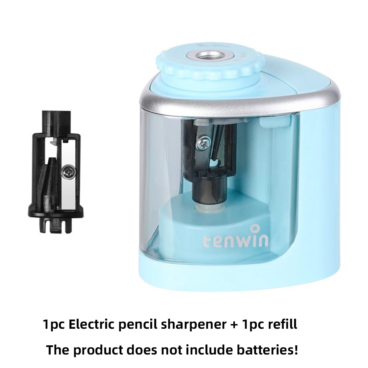 1PC Tenwin Electric Auto Pencil Sharpener Safe Student Helical Steel Blade Sharpener for Artists Kids Adults Colored Pencils