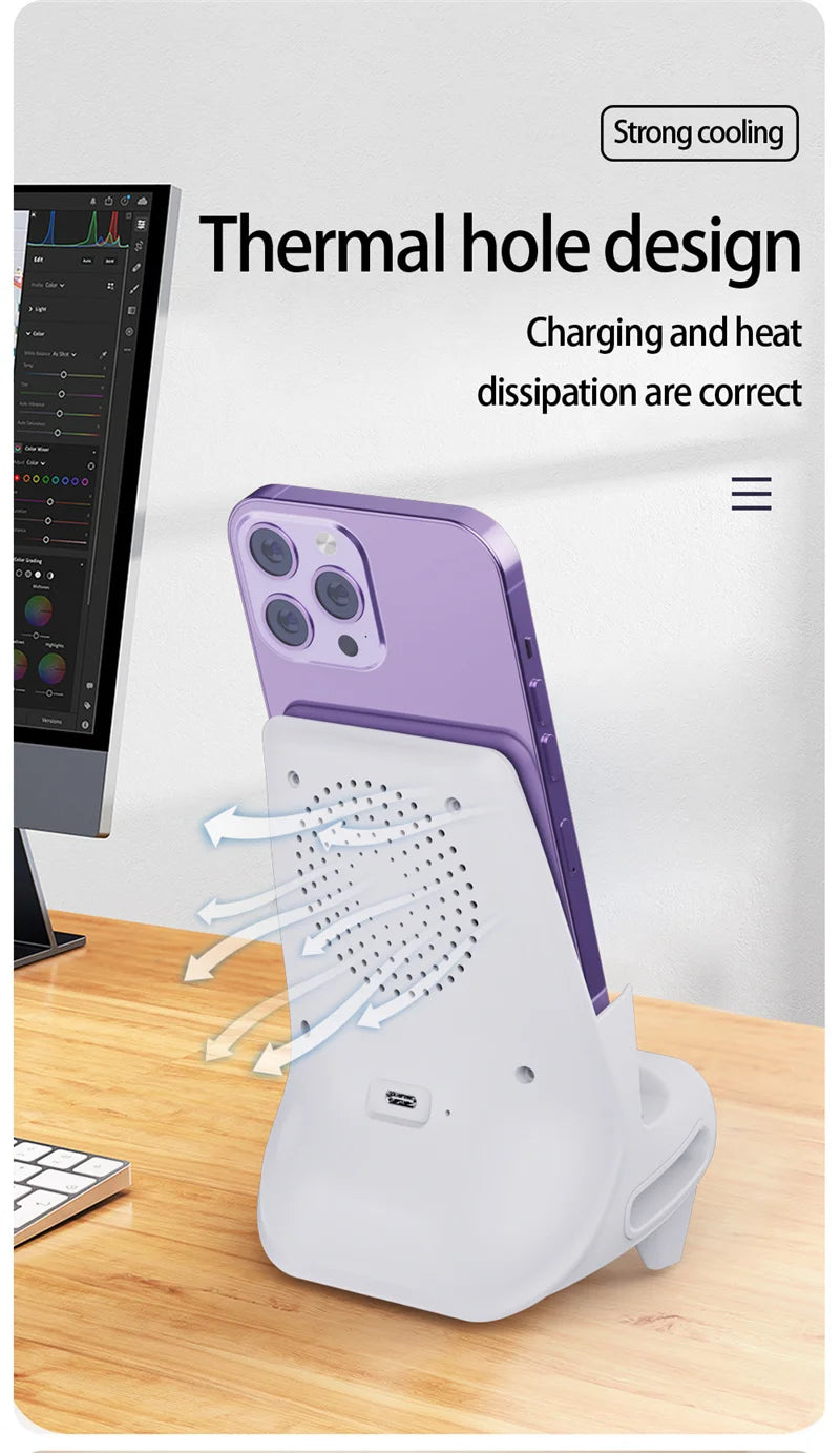 Wireless Charger Stand Pad Desktop Mobile Phone Holder Bracket 15W Fast Charging Station Dock Mount for iPhone Samsung Xiaomi LG