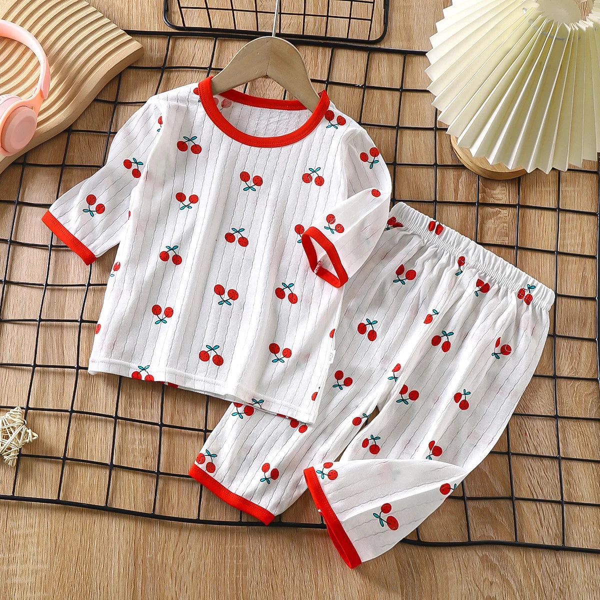 2025 New Children's Home Clothes Set Pure Cotton Boys Clothes Girls Pajamas Thin Section Clothing Baby Kids Chothing