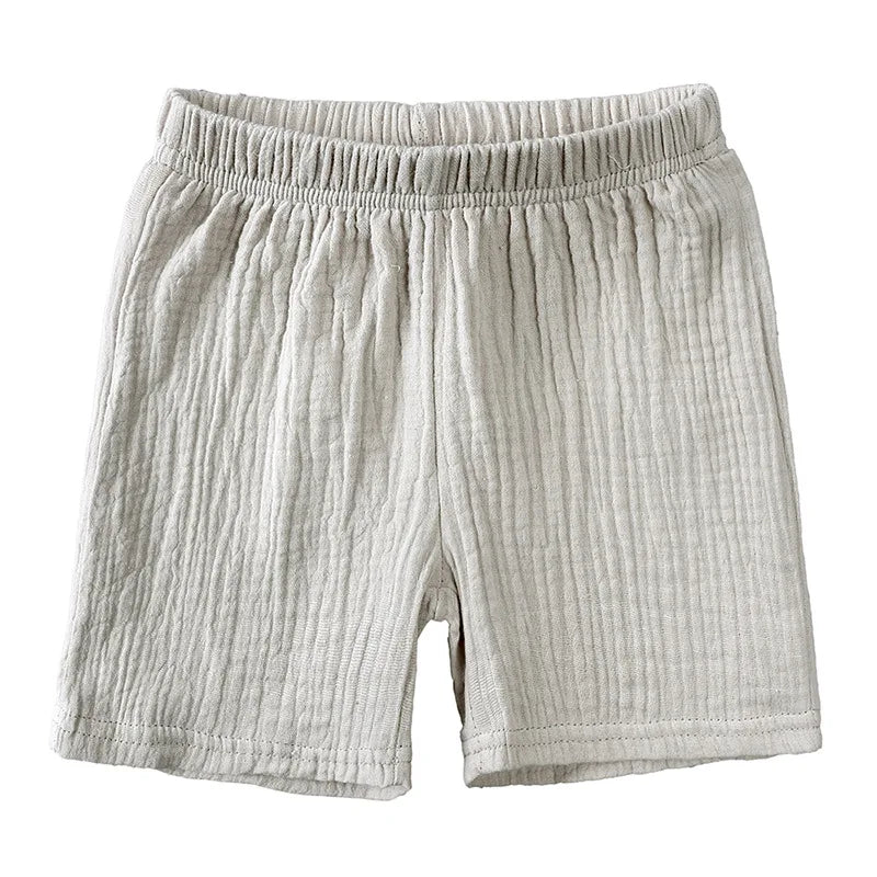 Summer Children's Clothing Set for 0-6Y Boys & Girls Cotton Linen Muslin Suit T-shirt Tops + Shorts 2pcs Baby Loungewear Outfit