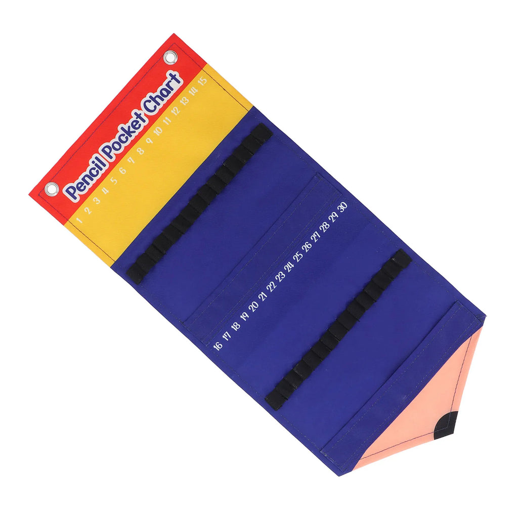 Pencil Pocket Chart Classroom Pencil Dispenser Organizer Holder Wall Pocket for Kids Teachers School Storage Pencil Pocket Chart