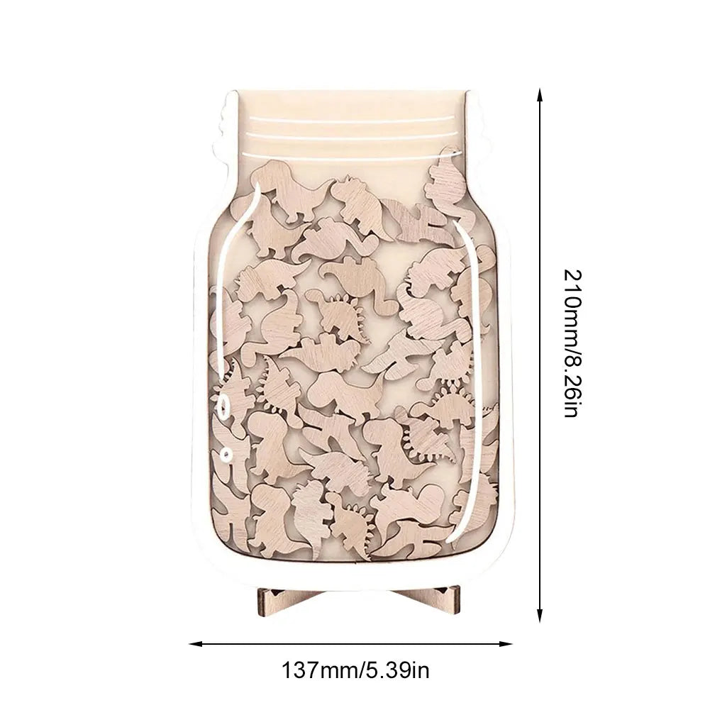 1piece-Kids Reward Jar With Star dinosaur Classroom Classroom Reward Jar with Standing Base Chore Chart Gifts For Kids Birthday