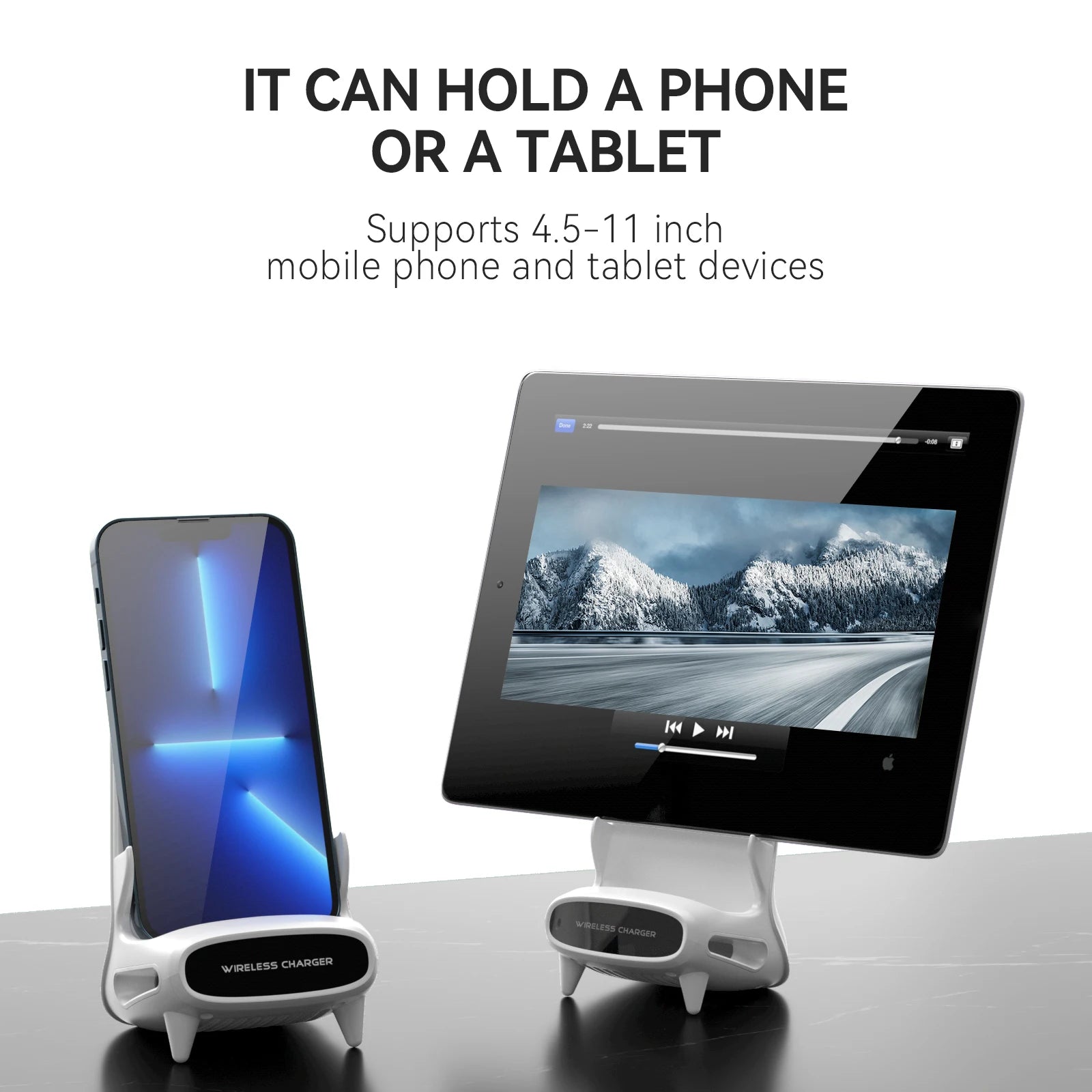 Mobile Phone Holder Mount Wireless Charger Desktop Charger Stand Induction Fast Charge for iPhone Phone Holder