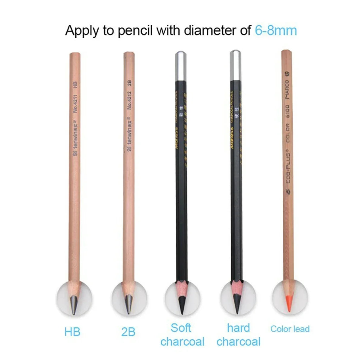 1PC Tenwin Electric Auto Pencil Sharpener Safe Student Helical Steel Blade Sharpener for Artists Kids Adults Colored Pencils