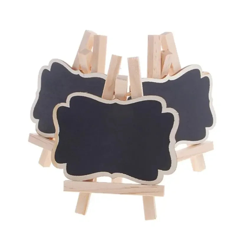 1-10PCS Mini Wooden Blackboard Portable Message Boards Chalkboard For Wedding Party Universal Decorative Ornaments Bracket
