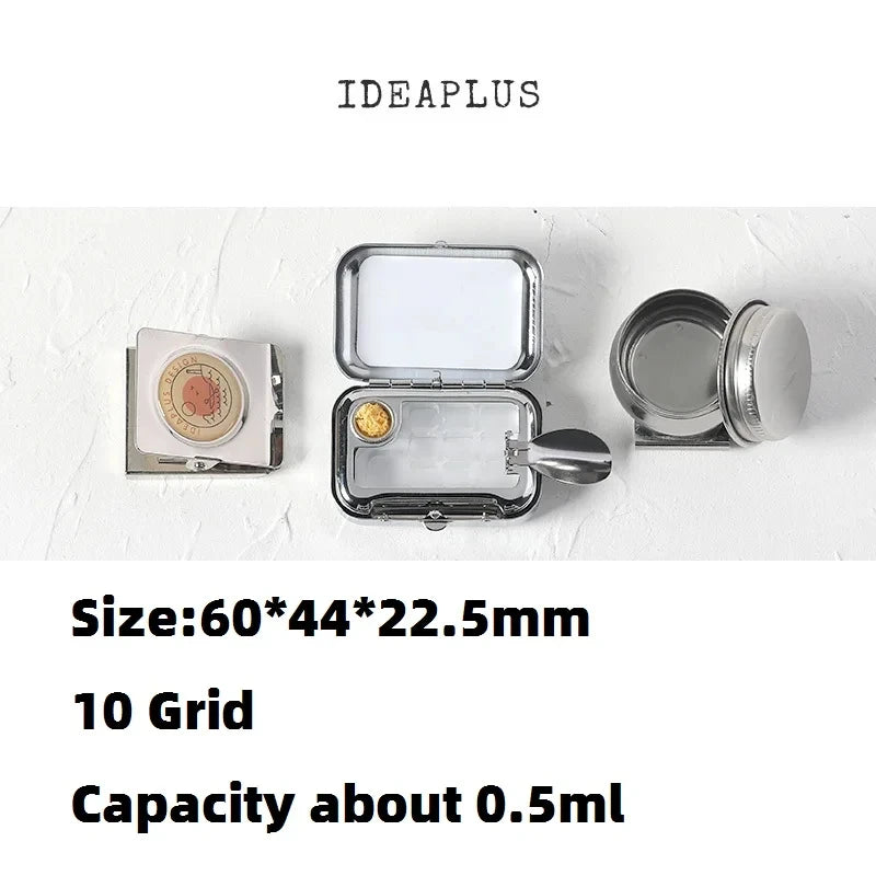 Mini Portable Paint Box Watercolor Paint Dispenser Set Travel Watercolour Paint Set 10/16 Grids Watercolor Palette Empty Box