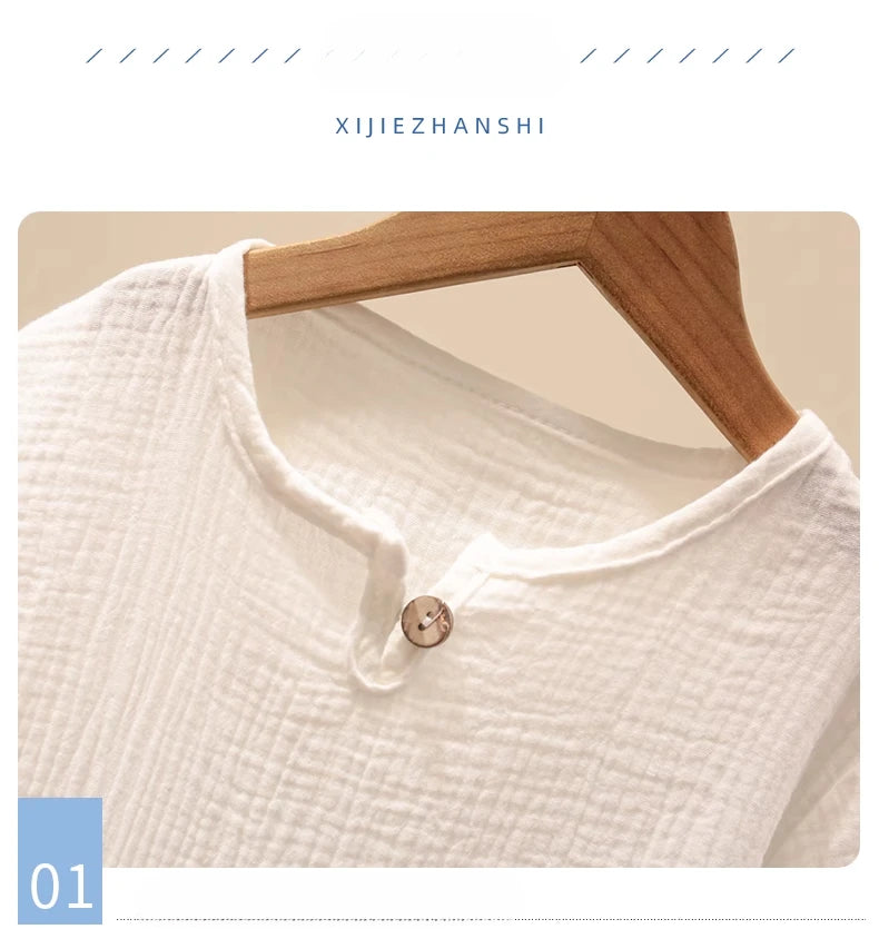 Summer Children's Clothing Set for 0-6Y Boys & Girls Cotton Linen Muslin Suit T-shirt Tops + Shorts 2pcs Baby Loungewear Outfit