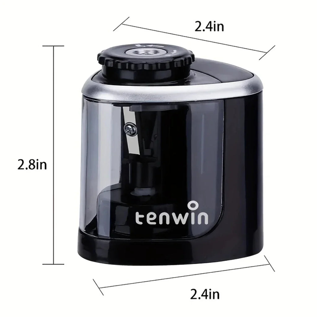 1PC Tenwin Electric Auto Pencil Sharpener Safe Student Helical Steel Blade Sharpener for Artists Kids Adults Colored Pencils