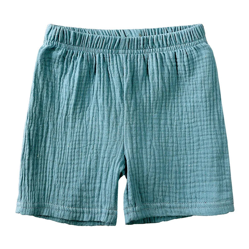 Summer Children's Clothing Set for 0-6Y Boys & Girls Cotton Linen Muslin Suit T-shirt Tops + Shorts 2pcs Baby Loungewear Outfit