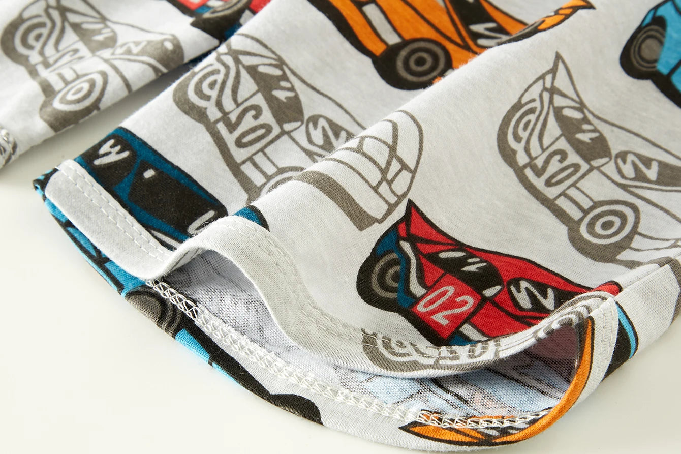 Summer children's clothing set for boys and girls aged 1-8, sleepwear set, cotton full printed cartoon 2ps, comfortable pajamas