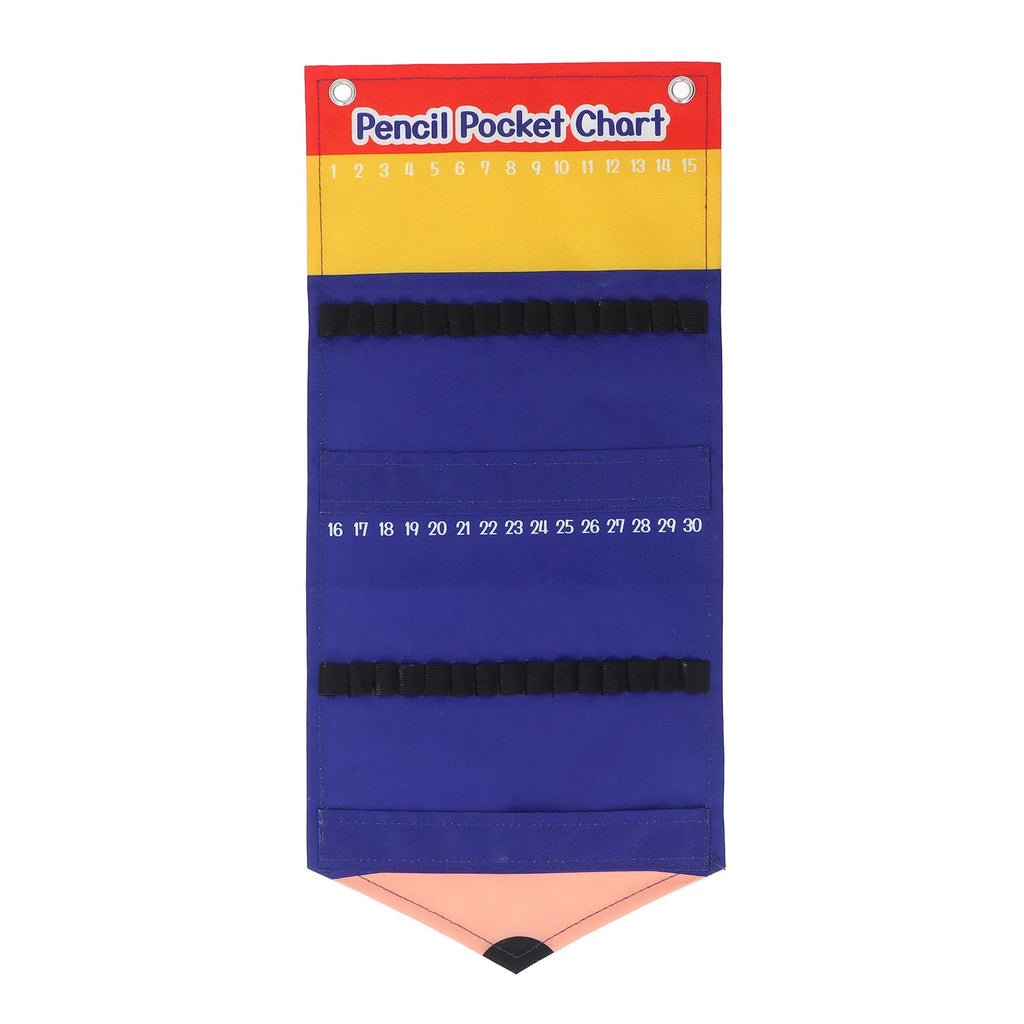Pencil Pocket Chart Classroom Pencil Dispenser Organizer Holder Wall Pocket for Kids Teachers School Storage Pencil Pocket Chart
