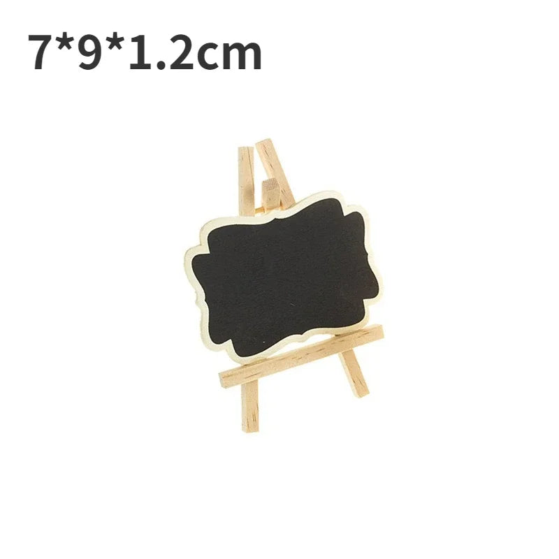 1-10PCS Mini Wooden Blackboard Portable Message Boards Chalkboard For Wedding Party Universal Decorative Ornaments Bracket