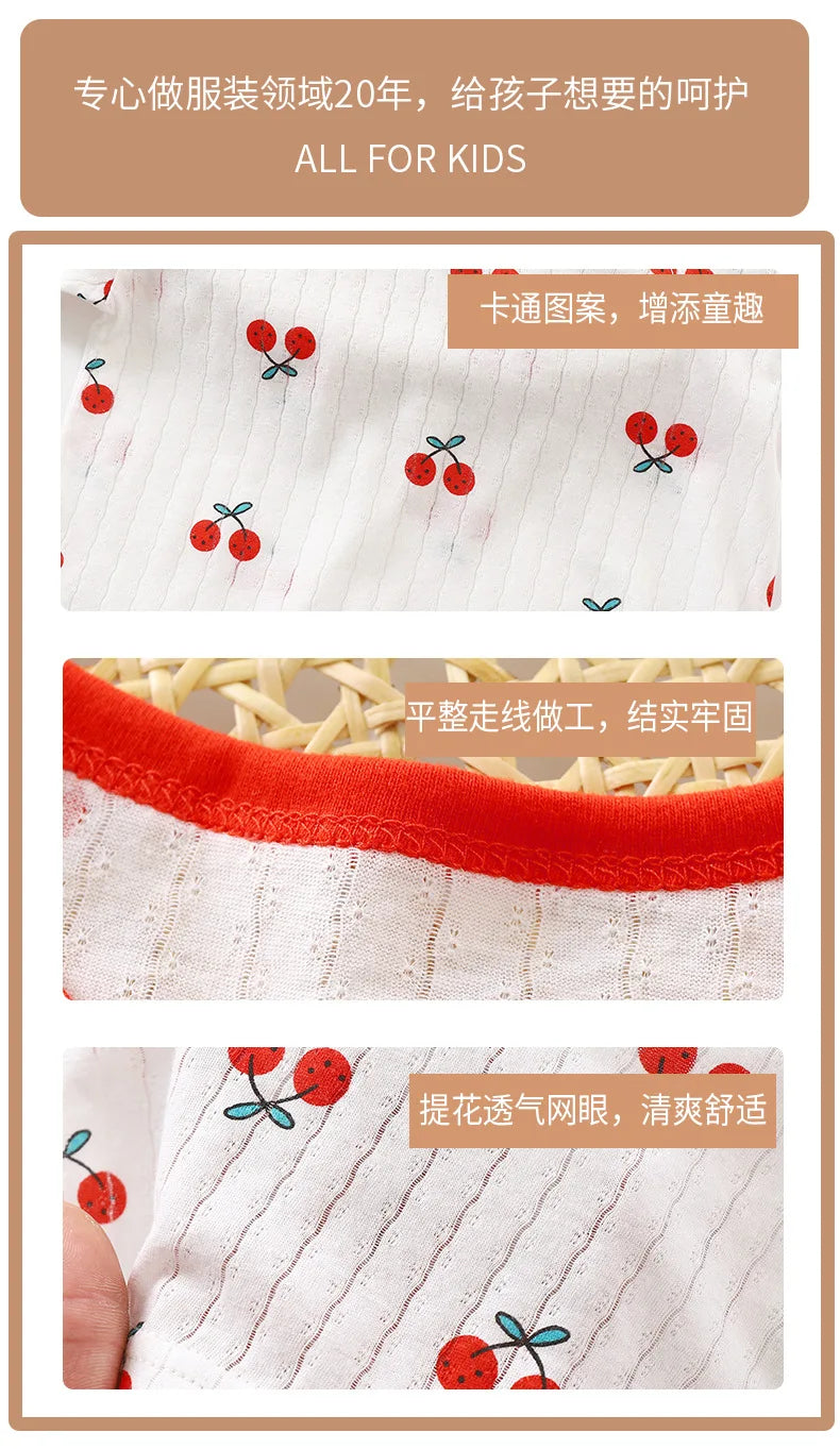 2025 New Children's Home Clothes Set Pure Cotton Boys Clothes Girls Pajamas Thin Section Clothing Baby Kids Chothing