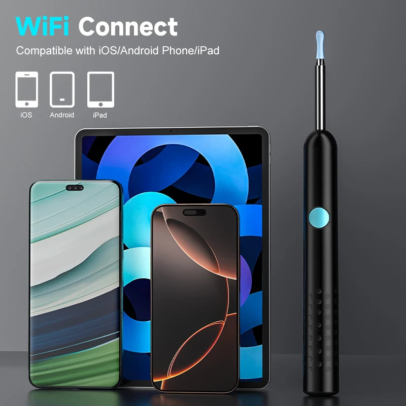 Smart Visual Ear Camera HD1080P 4.2MM WIFI Ear Pick Waterproof Ear Cleaner Endoscope Digital Ear Wax Removal Tool Ear Spoon Case
