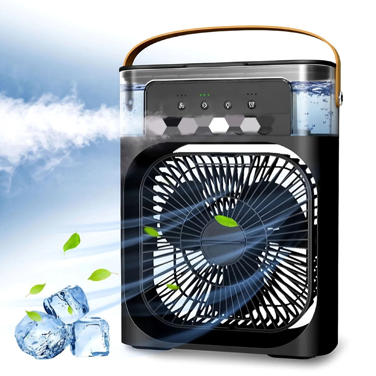 Air Humidifier, Small Fan, Air Conditioner, Fan, LED Night Light, USB Fan Three In One, Home And Office Humidifier