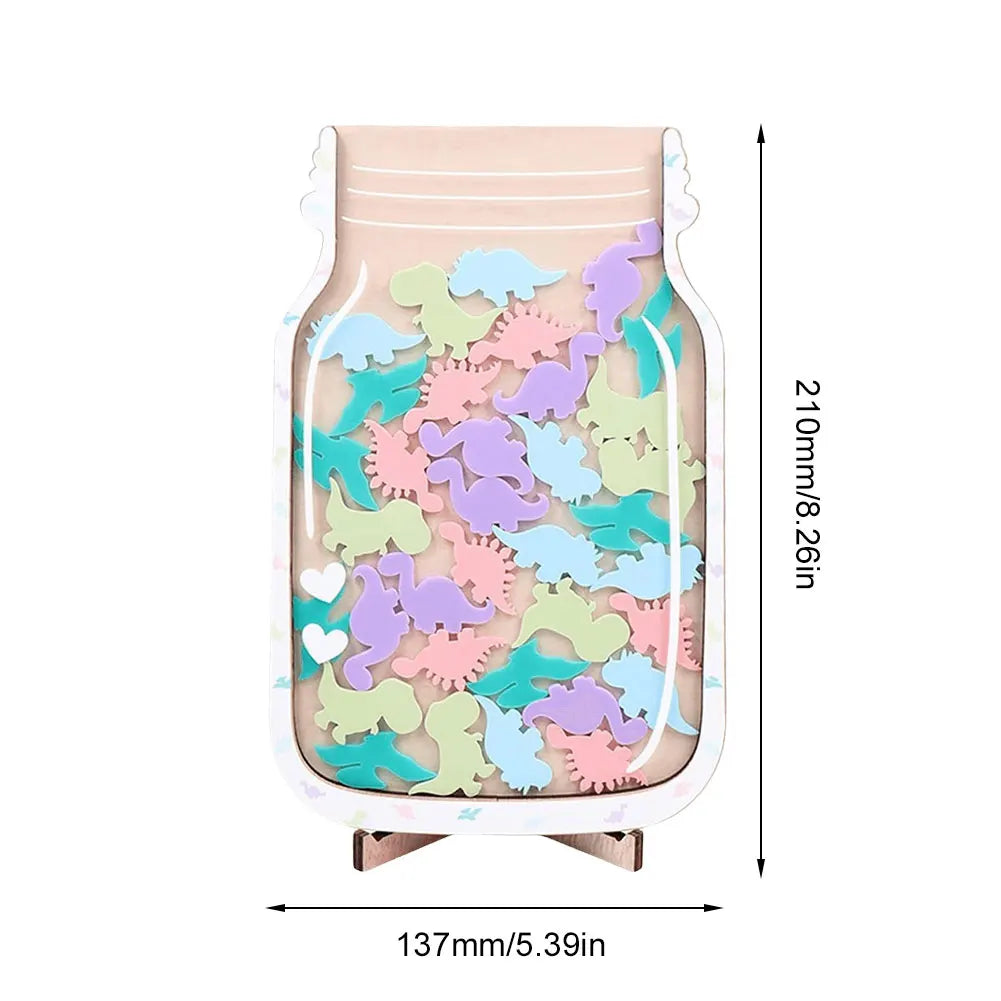 1piece-Kids Reward Jar With Star dinosaur Classroom Classroom Reward Jar with Standing Base Chore Chart Gifts For Kids Birthday