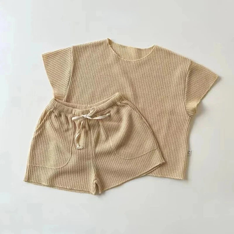 New Children Clothing Set Spring Summer Kids T shirt+Shorts for Newborn Baby Casual Jogger Set 2 Pieces for Toddler Boys&Girls