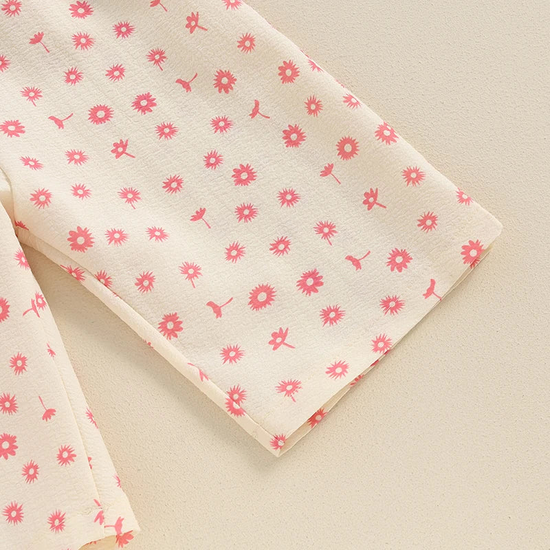 Toddler Kids Clothes Girls Summer Overalls Cotton Floral Print Backless Bowknot Rompers Jumpsuits  Baby Clothing