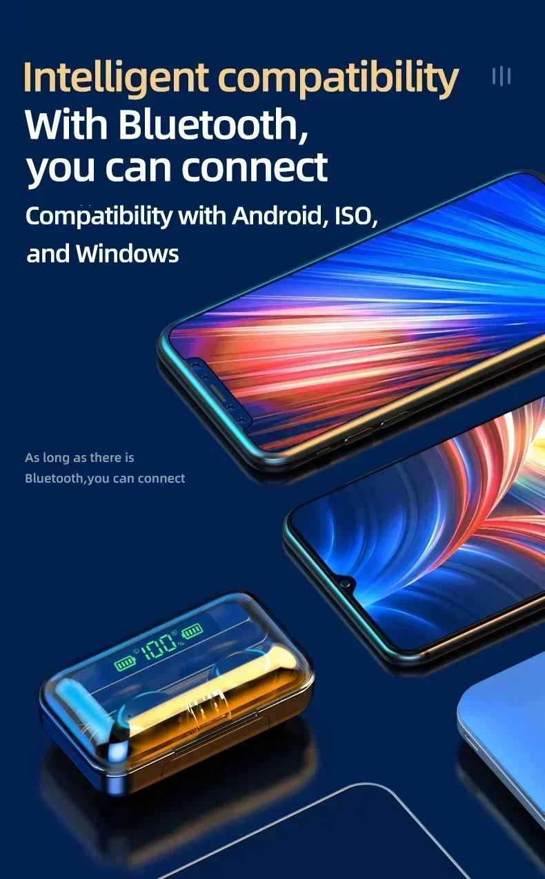 TWS F9-5 Earphone Bluetooth 5.3 Wireless Headphones Hifi Stereo Sports Waterproof Earbuds Headset Hearing Aids With Mic Handfree